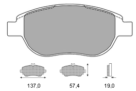 Τακάκια εμ CitroenC3,C4,XsaraPeugeot206,207,307