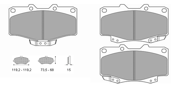 Τακάκια εμ Toyota Hilux,Land Cruiser VW Taro (21679)